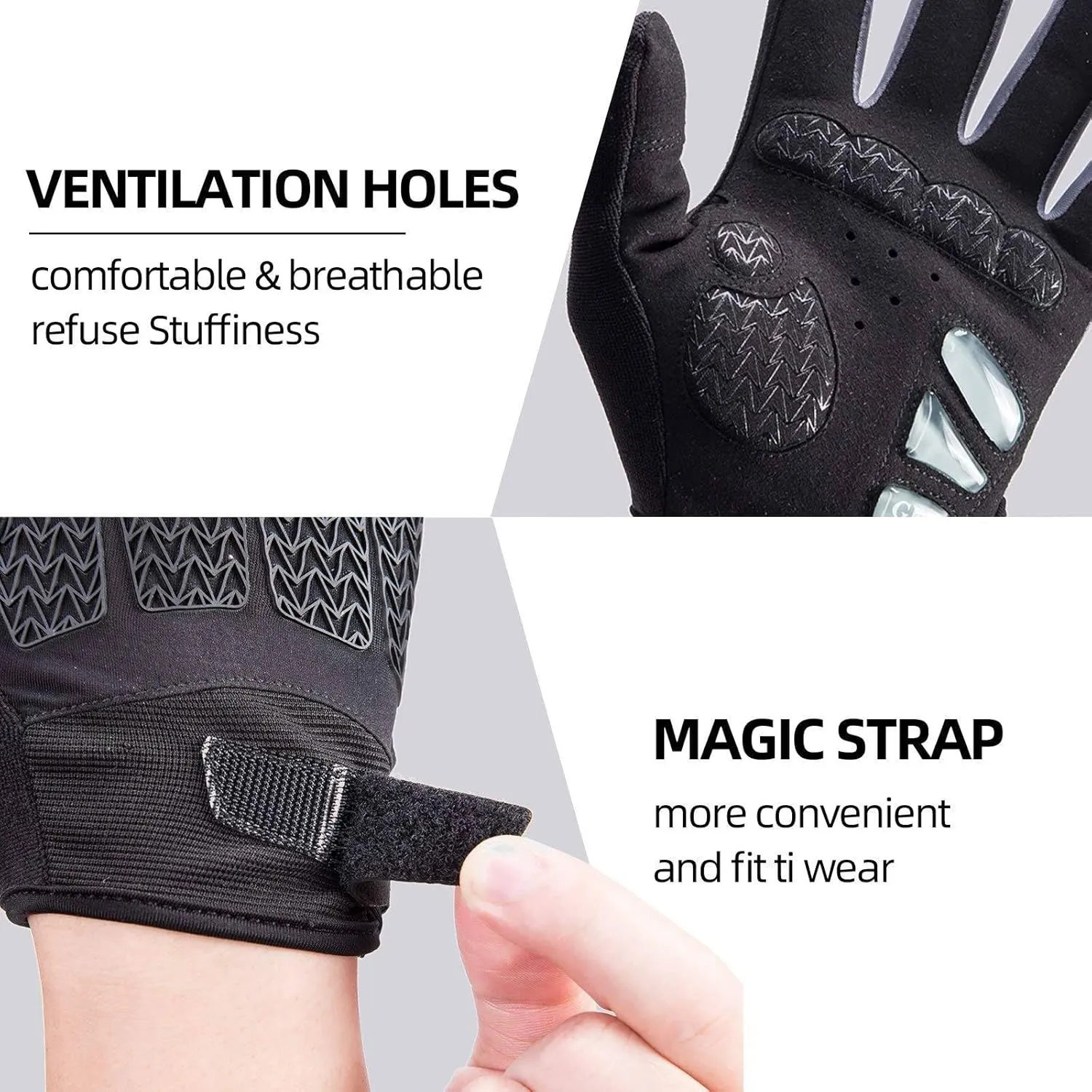 ROCKBROS Winter Cycling Gloves Winter Bike Gloves with Full Finger Windproof Anti-Slip Thermal Gloves for Cycling,Biking,Running Blue