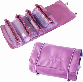 Roll Up Makeup Bag, Hanging Toiletry Bag, 4 in 1 Detachable Cosmetic Bag, 4 Removable Storage Bags, Travel Makeup Organizer Bags for Women Men(Purple)