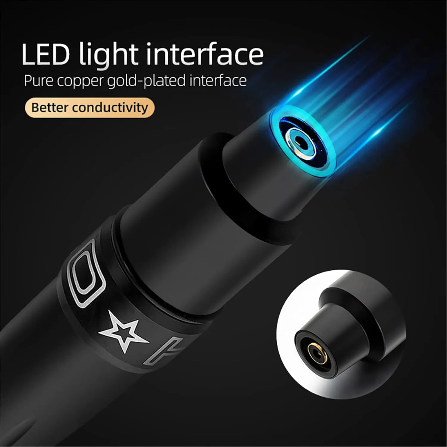 Rotary Tattoo Pen Quiet Tattoo Gun Machine Supply With LED Light Permanent Makeup Eyeliner for Tattoo Body Liner Shader Tattoo Machine,Blue
