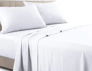 Royal Tradition 100% Cotton Sateen- 340tc, Split California King Sheet Set for Adjustable Beds, Solid White (2 Fitted Sheets)