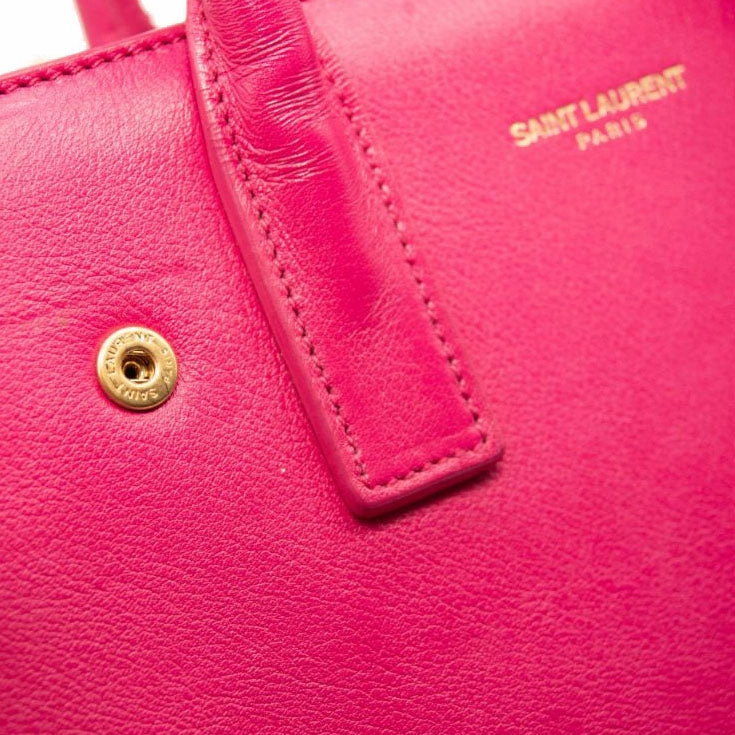 Saint Laurent Calfskin Nano Sac De Jour Lipstick Fuchsia