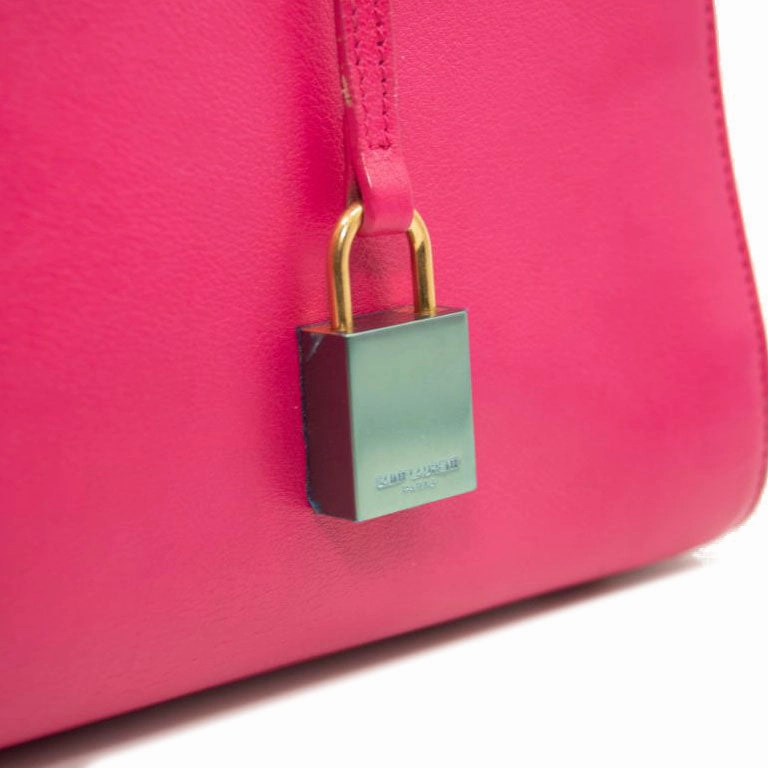 Saint Laurent Calfskin Nano Sac De Jour Lipstick Fuchsia