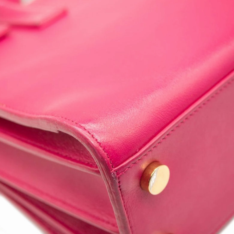 Saint Laurent Calfskin Nano Sac De Jour Lipstick Fuchsia