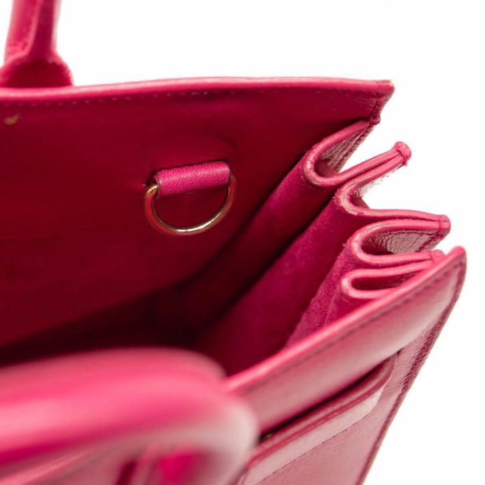 Saint Laurent Calfskin Nano Sac De Jour Lipstick Fuchsia
