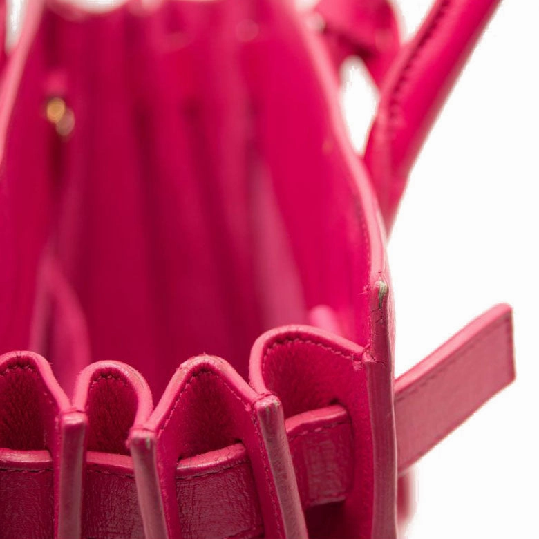 Saint Laurent Calfskin Nano Sac De Jour Lipstick Fuchsia