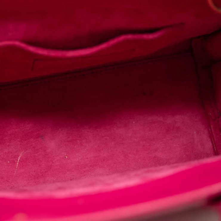 Saint Laurent Calfskin Nano Sac De Jour Lipstick Fuchsia