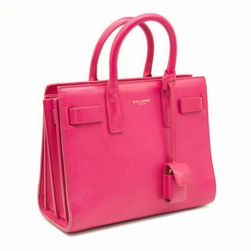 Saint Laurent Calfskin Nano Sac De Jour Lipstick Fuchsia