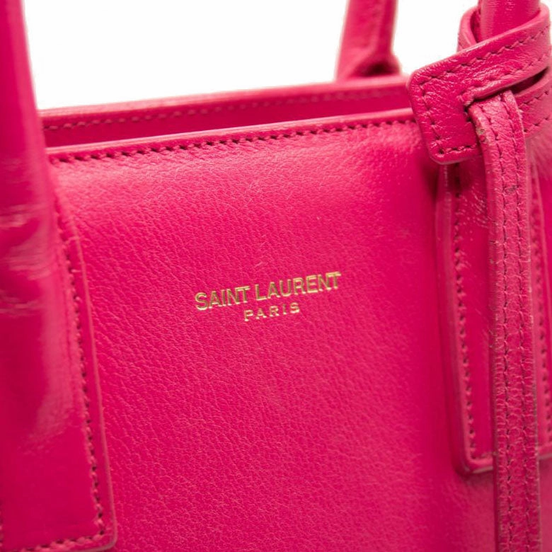 Saint Laurent Calfskin Nano Sac De Jour Lipstick Fuchsia