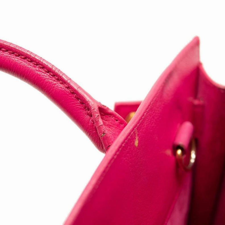 Saint Laurent Calfskin Nano Sac De Jour Lipstick Fuchsia