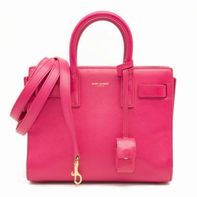 Saint Laurent Calfskin Nano Sac De Jour Lipstick Fuchsia