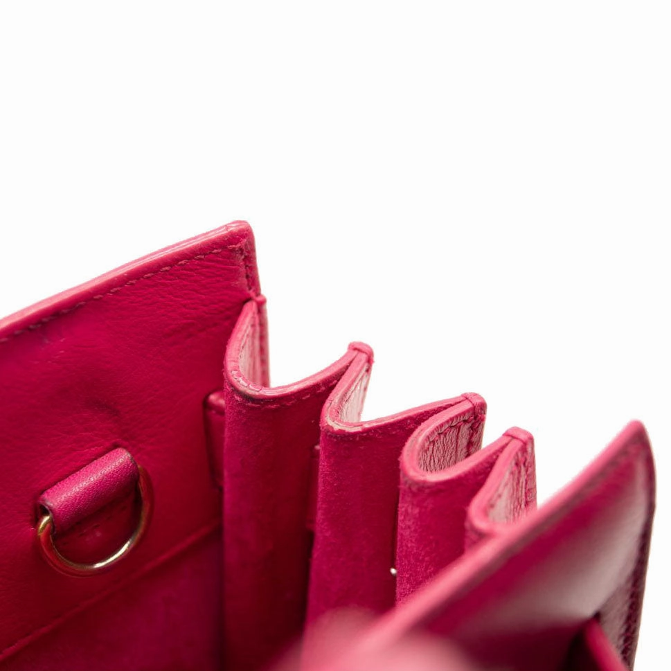 Saint Laurent Calfskin Nano Sac De Jour Lipstick Fuchsia