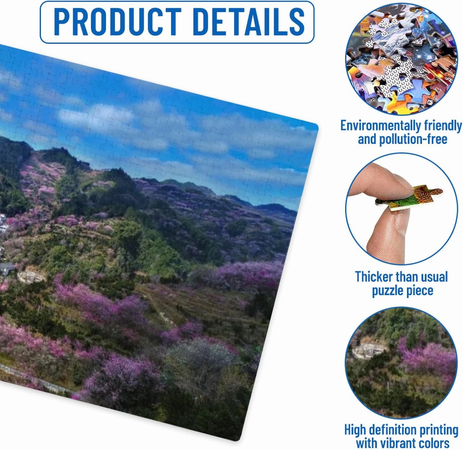 Selling Flowers Fishing Village Plum Blossoms Begin to Bloom Jigsaw Puzzles for Adults -DIY Home Decor Educational Toy Difficult Puzzle Family Game Gifts for Teenagers 1000 Piece