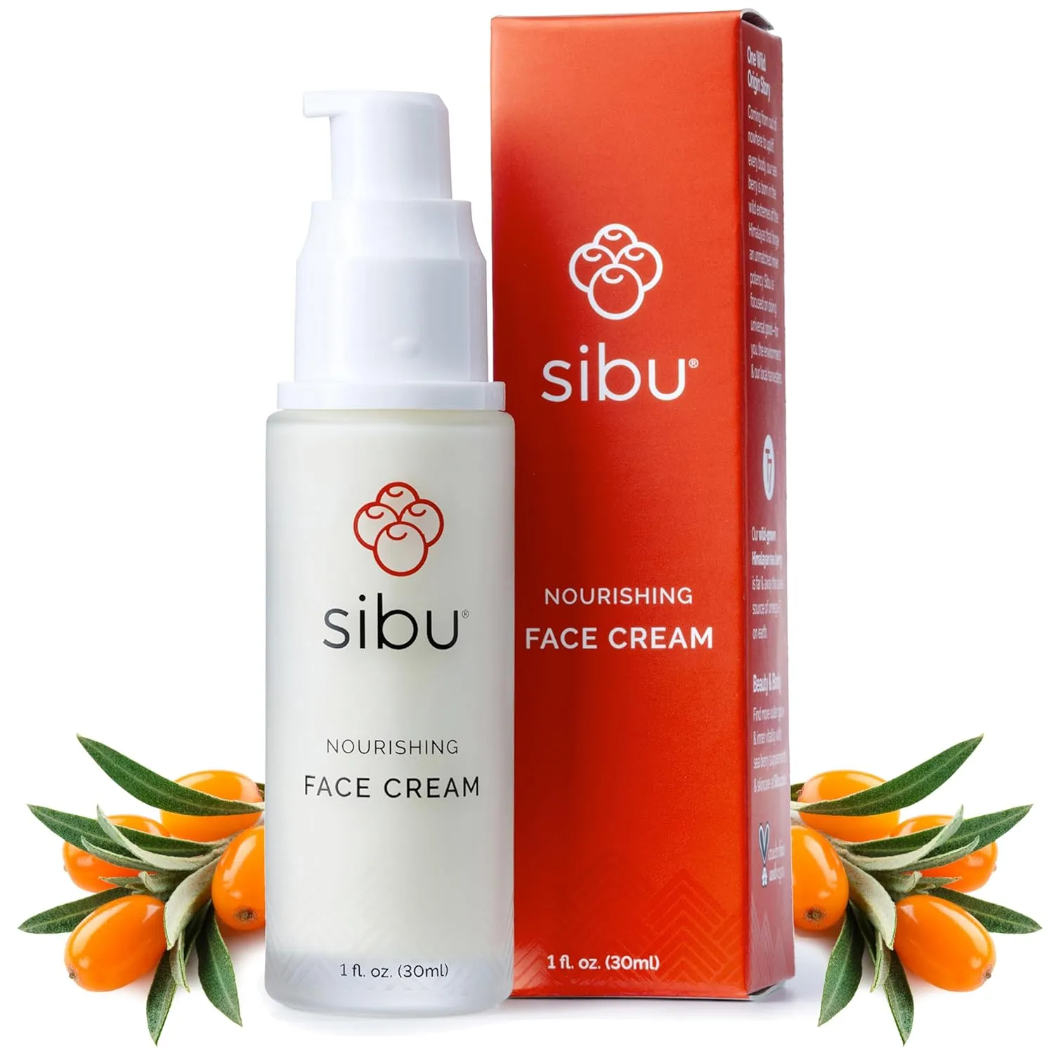 sibu Sea Buckthorn Nourishing Face Cream (1oz), Lightweight and Hydrating Face Cream – Amazing for Sensitive Skin, Breakouts, & Irritation