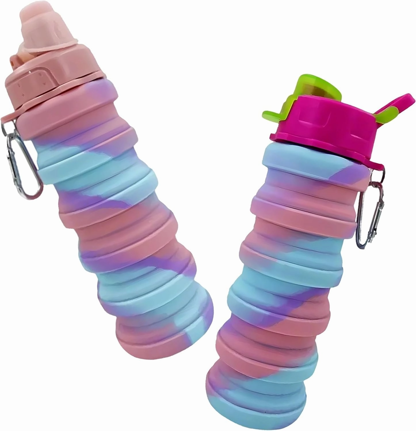 Silicone Collapsible Sports Cup Men and Women Telescopic Cup Creative Outdoor Travel Bottle Portable Cold Water Bottle(Purple)