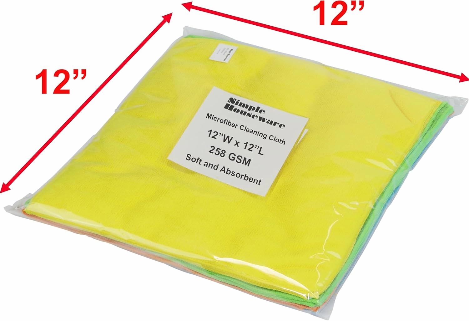 Simple Houseware 50 Pack Microfiber Cleaning Cloth (12" x 12")