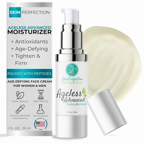 Skin Perfection Advanced Ageless Moisturizer Progeline Cream Skin Firming Age-defying Peptides Anti-aging Matrixyl Synthe 6 Dmae Syn-coll Hyaluronic Acid Tens Up Tightener 1 Oz