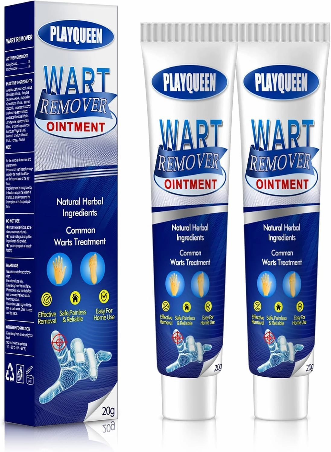 Skin Tag Remover,Wart Remover,Fast Action Wart Gel Maximum Strength Cream with Salicylic Acid - 2 Pack Fast-Acting Wart Cream Freeze Off Designed for Warts.(Blue)-2 Pack ZN05