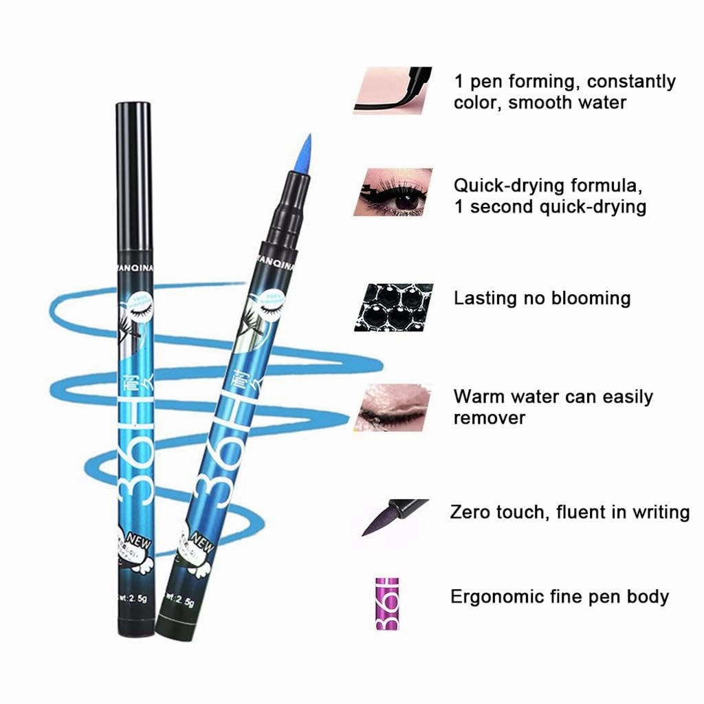 Sleek Liquid Pen for Bold Eye Definition in Navy Blue, Blue, 4, 1 Count (Pack of 1)