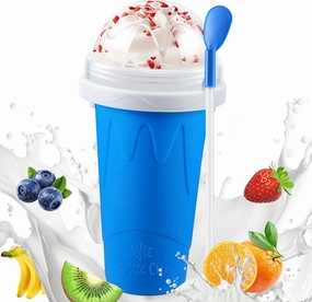 Slushie Maker Cup, DIY Magic Squeeze Slushy Cups, Portable Frozen Smoothies Cups for Juice Milkshake Yogurt Ice Cream Make, Reusable Cooling Cup for Family Friends(Blue)