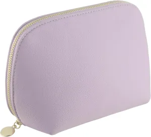 Small Travel Cosmetic Bag Portable Makeup Bag PU Leather Makeup Pouch for Women (PU leather, Purple)