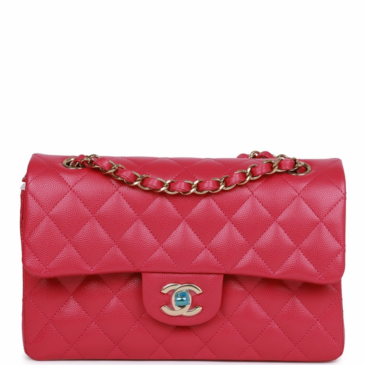 Small Double Act fast VIP-only deal Flap Hardware Caviar Chanel Gold Light Fuchsia Classic