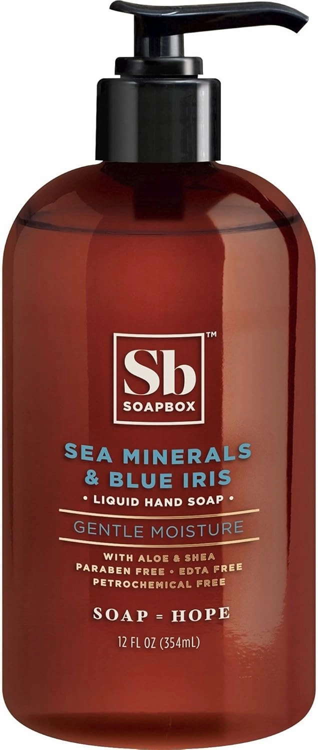 Soapbox Liquid Hand Soap Sea Minerals & Blue Iris 12 Oz Pump Bottles 77148, 12 Fl Oz (Pack of 1)