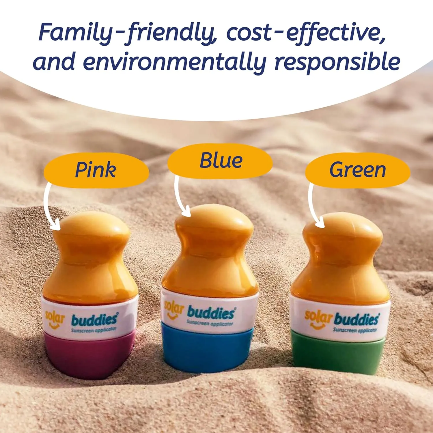 Solar Buddies Sunscreen Applicator - Single Purple - Refillable Roll on Sponge Sunscreen, Suncream & Lotion Applicator For Kids, Adults & Families - Holds 3.4fl oz, Perfect Size for Travel
