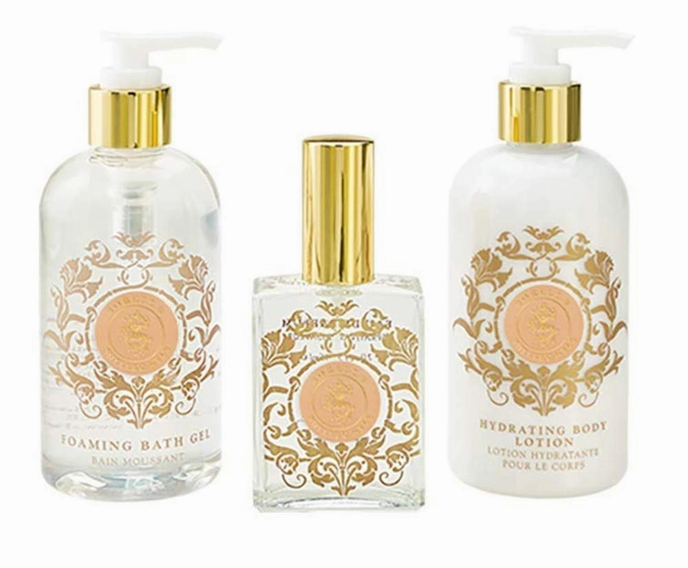 Sorella Complete Gift Set, Includes Hydrating Body Lotion, Foaming Bath Gel, And Perfume, Packaged in Beautiful Cream and Gold Gift Box with Ribbon