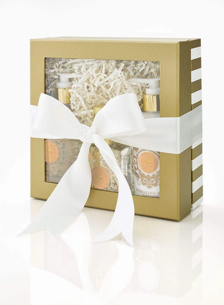 Sorella Complete Gift Set, Includes Hydrating Body Lotion, Foaming Bath Gel, And Perfume, Packaged in Beautiful Cream and Gold Gift Box with Ribbon