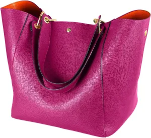 sqlp Large Work Tote Bag for Women Designer Purses and Handbags Big Bucket bags Ladies Travel Crossbody Purse Fuchsia