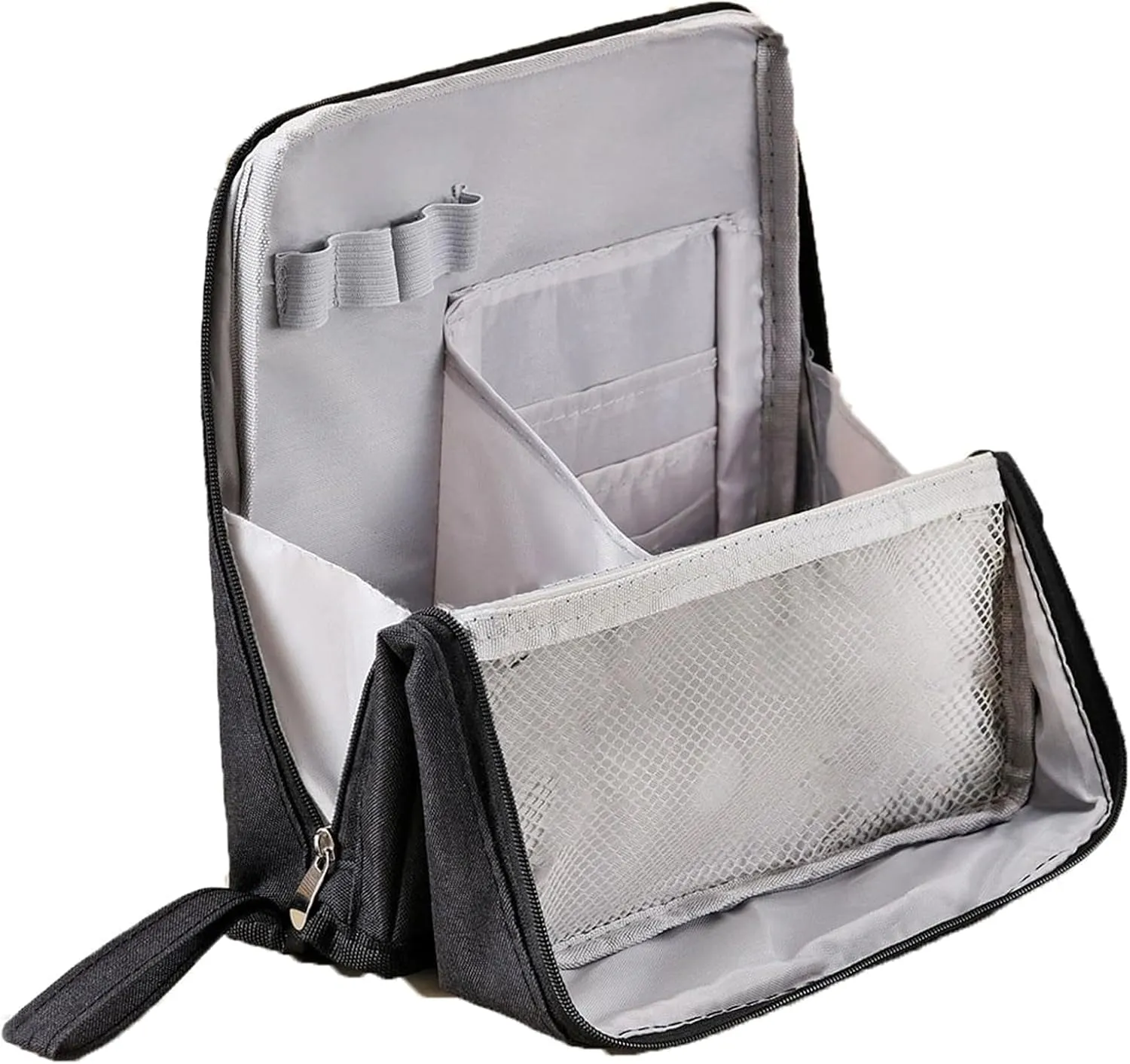 Standing Makeup Bag, Doresty Standing Makeup Bag Portable, Large Capacity, Waterproof with Compartments (Black)