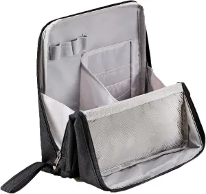 Standing Makeup Bag, Doresty Standing Makeup Bag Portable, Large Capacity, Waterproof with Compartments (Black)