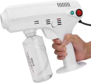 Steam Gun Spray Nano Atomizer Sprayer Hair Steamer Gun, Blue Light Dyeing Washing Perming Oil Treatment Face Mist Care Salon Barbershop, White