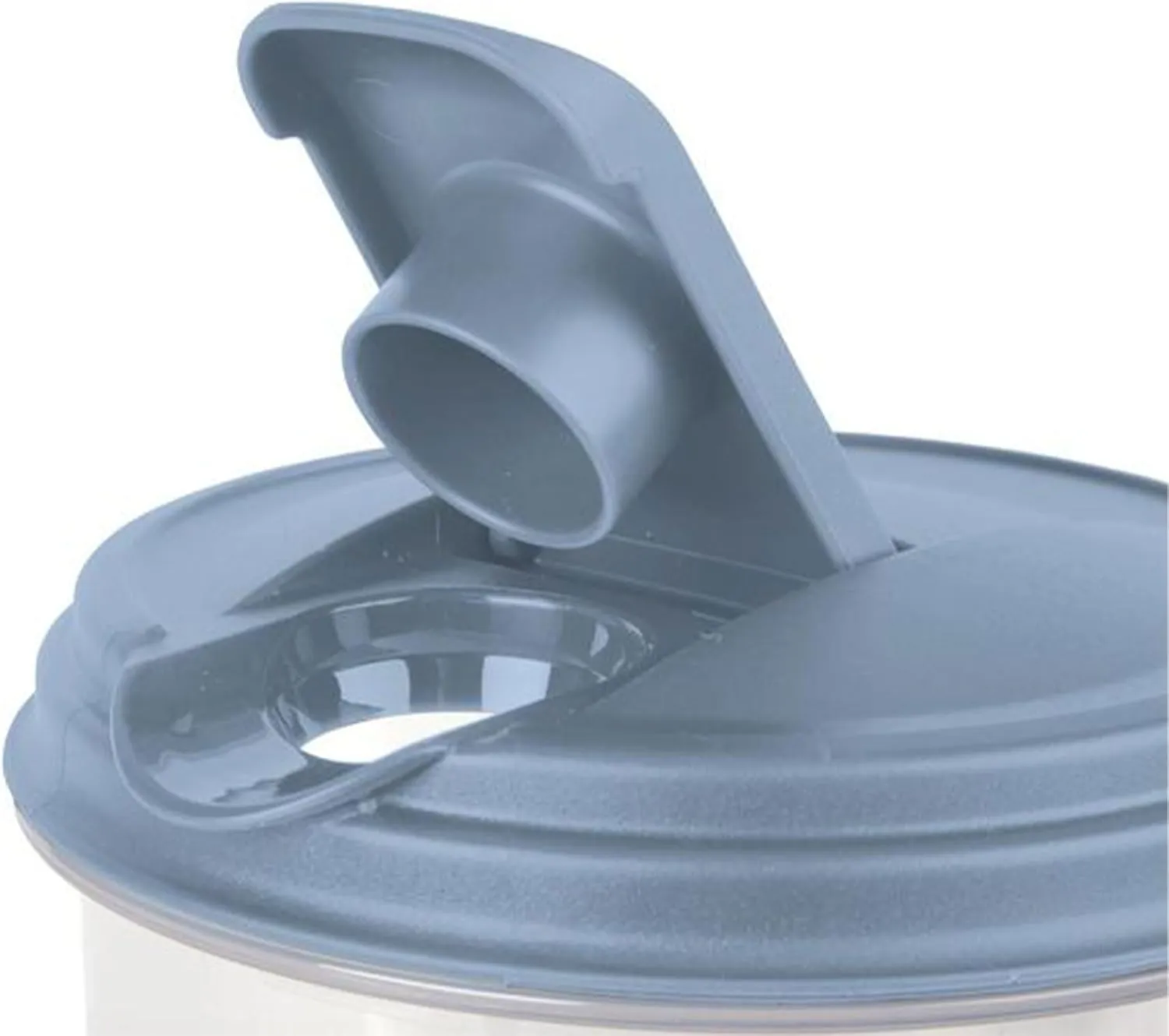 Sterilite 2 Quart Clear Round Plastic Pitcher, Dishwasher Proof with Blue Lid, Spout, and Handle for Easy Pouring, Washed Blue, 12-Pack