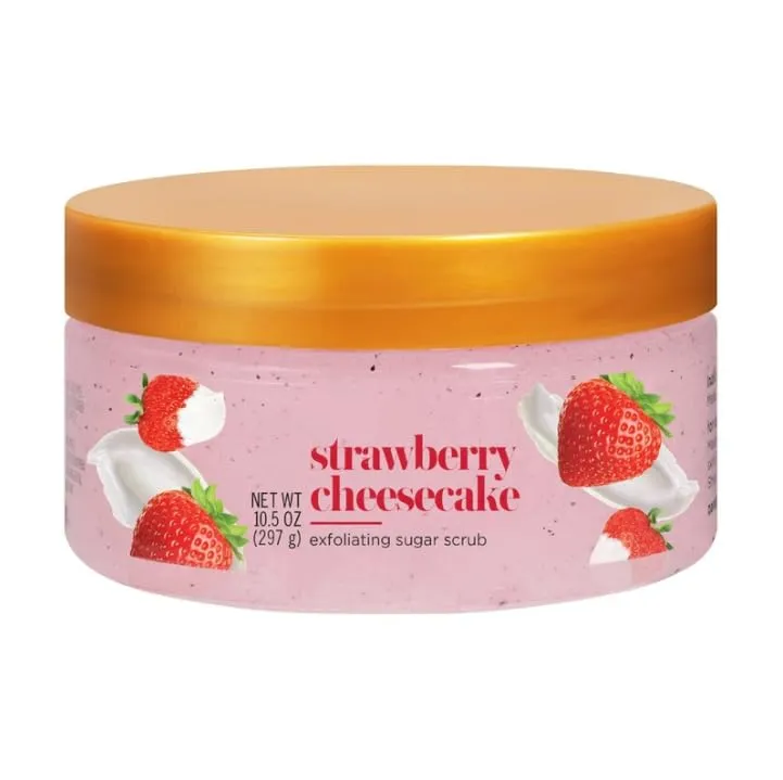 Strawberry Cheesecake Exfoliating Sugar Scrub with Shea Butter for Smooth & Radiant Skin, 10.5 oz (Pack of 1)