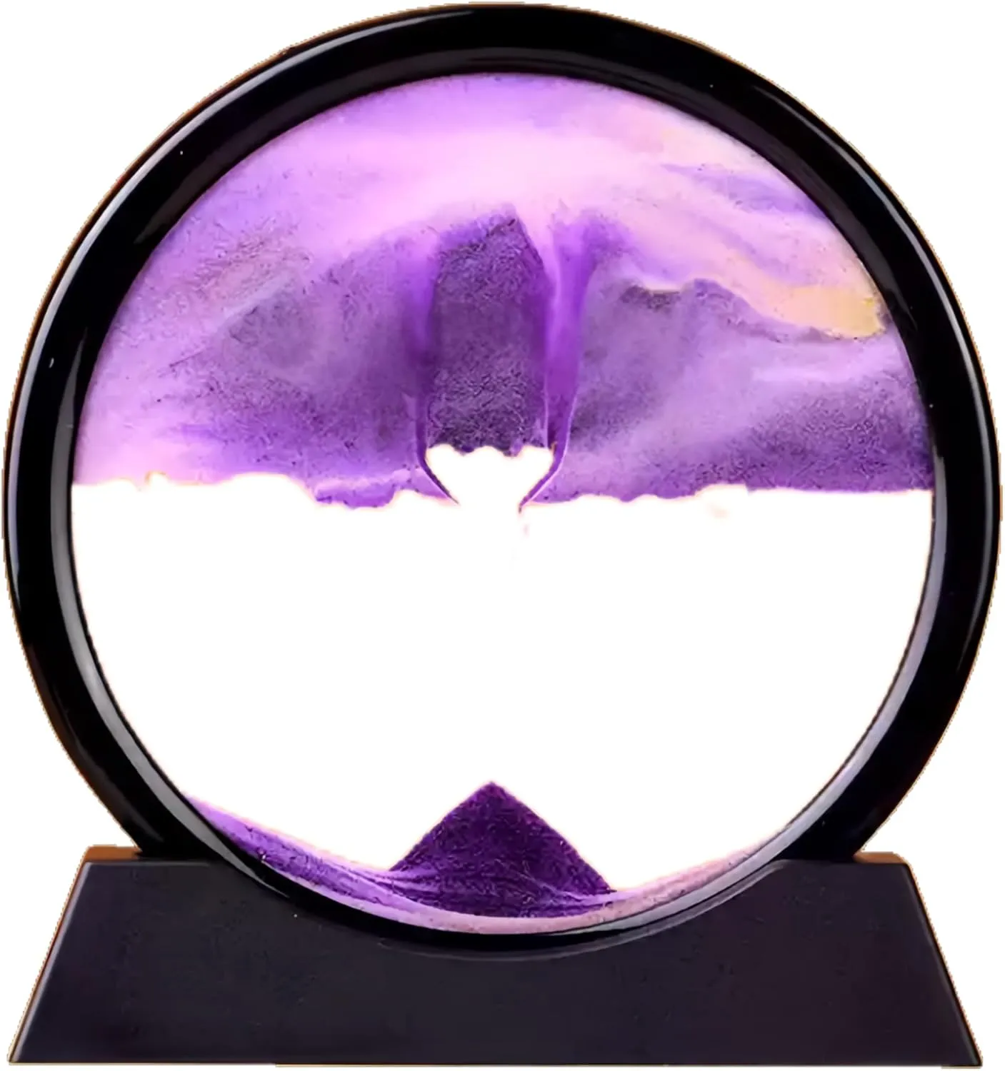 STÄYREN Moving Sand Art Picture Round 3D Hourglass Deep Sea Sandscape in Motion Dynamic Sand Art Liquid Motion Desktop Home Office Decor (Purple, 12 inch)