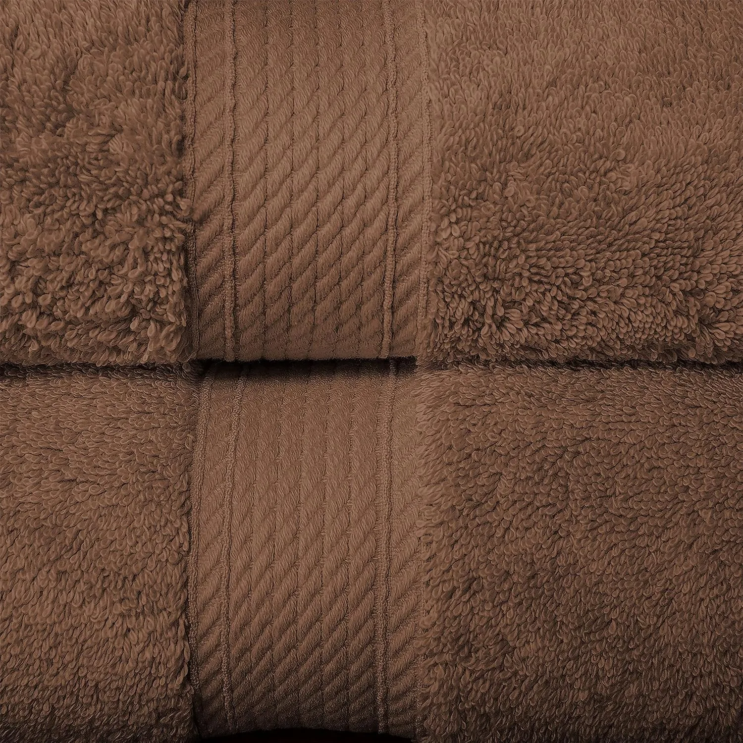 Superior Egyptian Cotton Pile 6 Piece Towel Set, Includes 2 Bath, 2 Hand, 2 Face Towels/Washcloths, Ultra Soft Luxury Towels, Thick Plush Essentials, Guest Bath, Spa, Hotel Bathroom, Chocolate