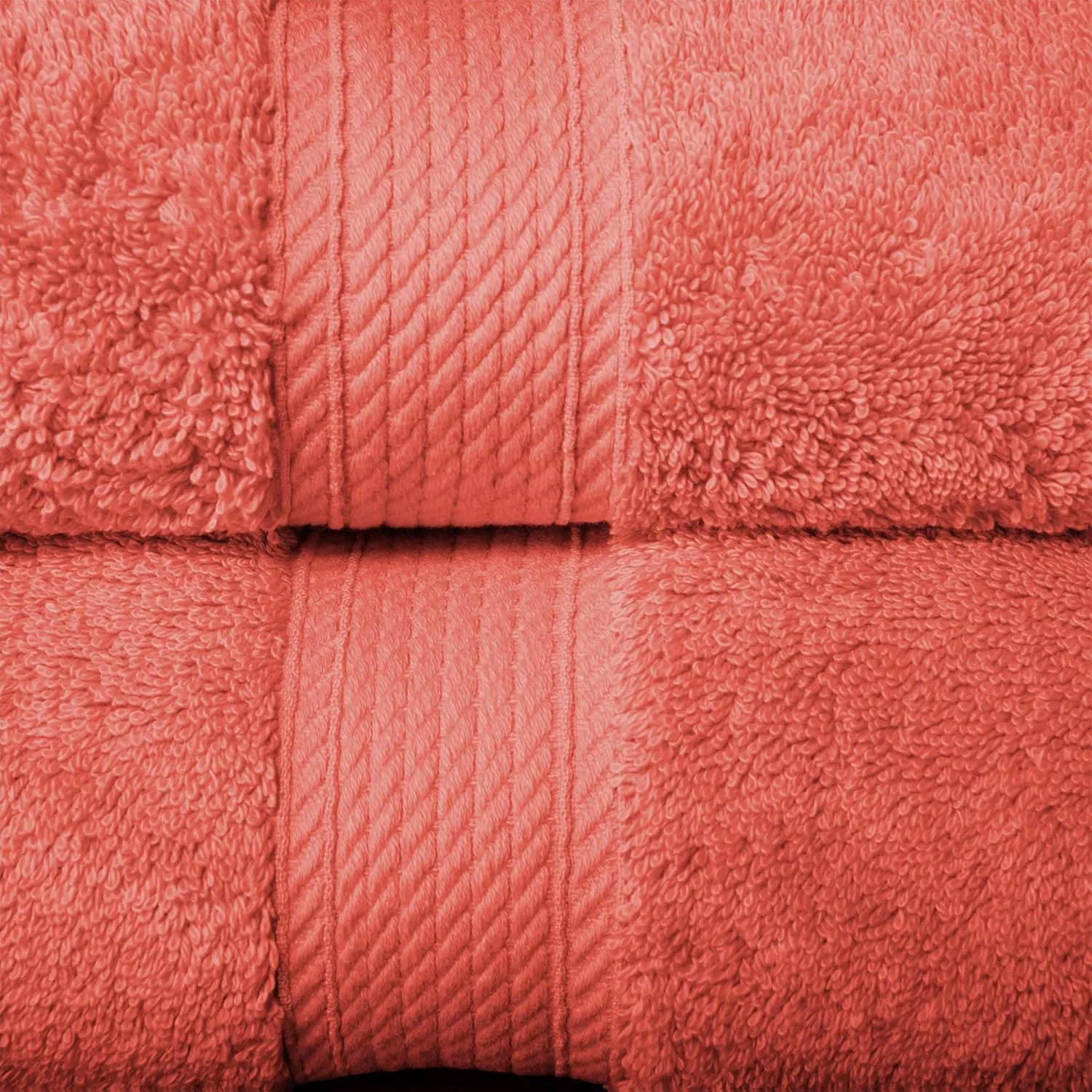 Superior Egyptian Cotton Pile 6 Piece Towel Set, Includes 2 Bath, 2 Hand, 2 Face Towels/Washcloths, Ultra Soft Luxury Towels, Thick Plush Essentials, Guest Bath, Spa, Hotel Bathroom, Coral