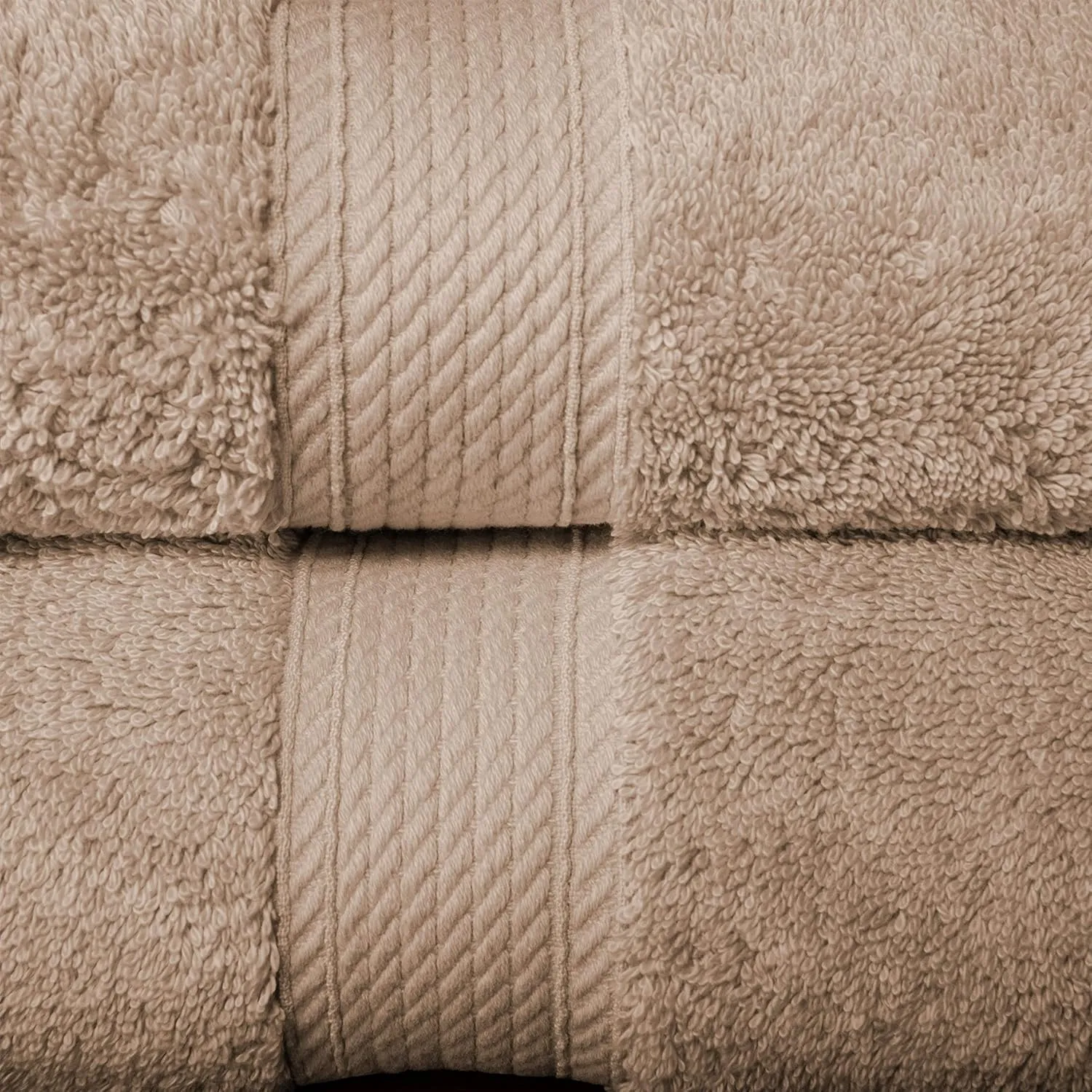 Superior Egyptian Cotton Pile 6 Piece Towel Set, Includes 2 Bath, 2 Hand, 2 Face Towels/Washcloths, Ultra Soft Luxury Towels, Thick Plush Essentials, Guest Bath, Spa, Hotel Bathroom, Latte