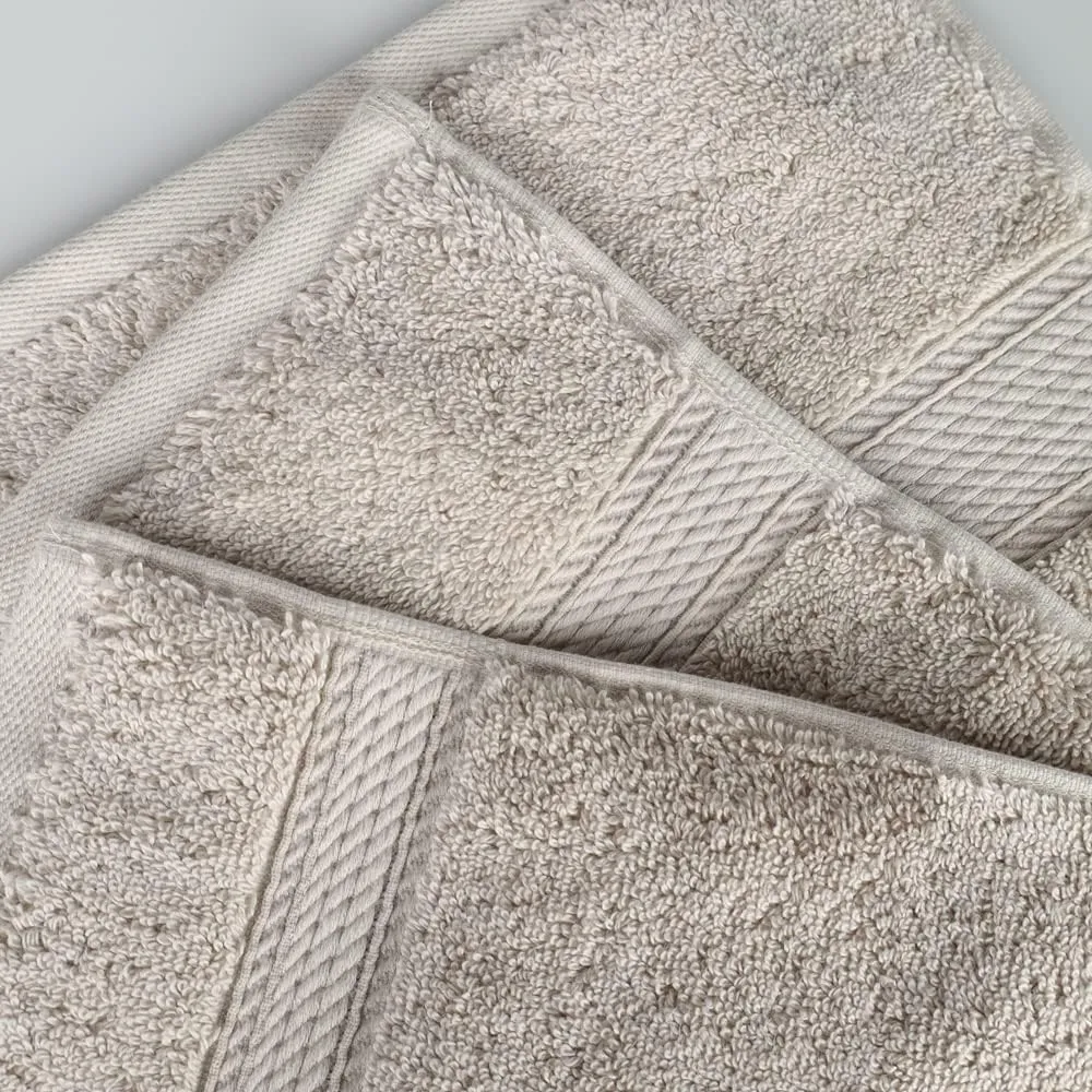 Superior Egyptian Cotton Pile 6 Piece Towel Set, Includes 2 Bath, 2 Hand, 2 Face Towels/Washcloths, Ultra Soft Luxury Towels, Thick Plush Essentials, Guest Bath, Spa, Hotel Bathroom, Stone