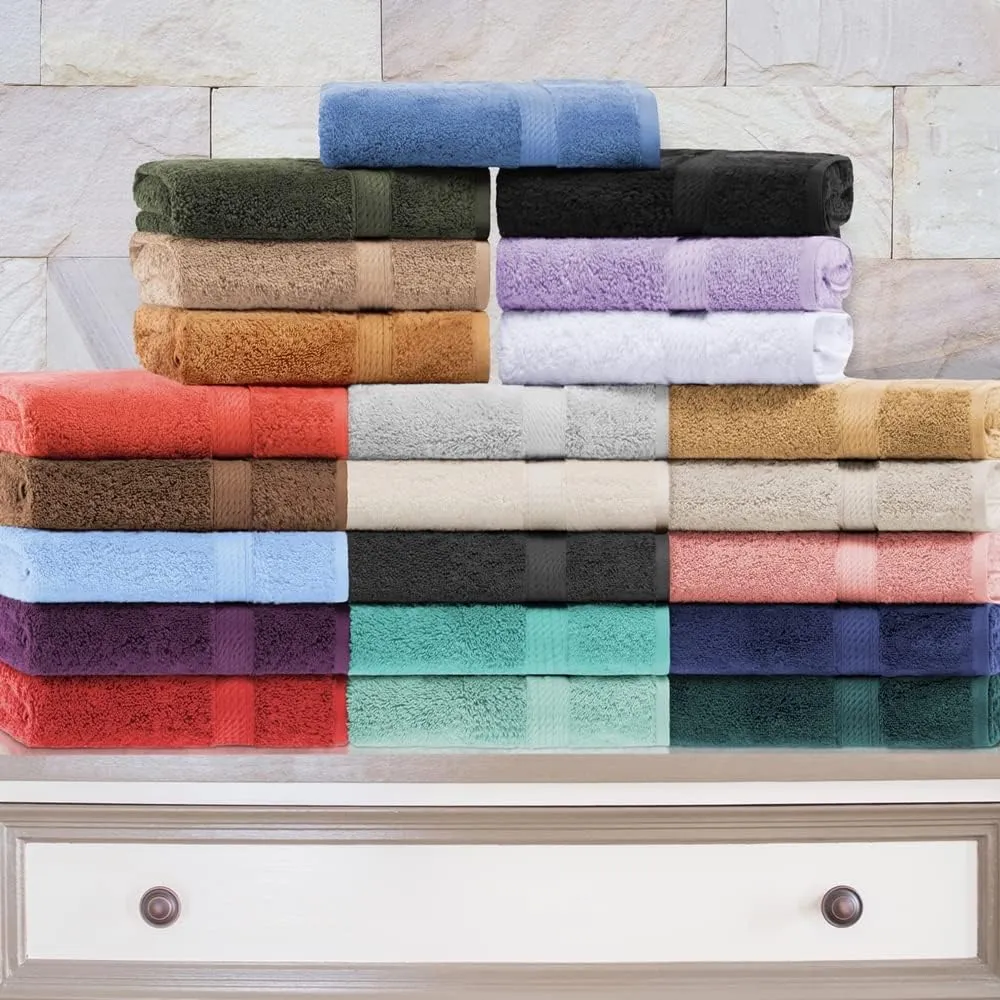 Superior Egyptian Cotton Pile 6 Piece Towel Set, Includes 2 Bath, 2 Hand, 2 Face Towels/Washcloths, Ultra Soft Luxury Towels, Thick Plush Essentials, Guest Bath, Spa, Hotel Bathroom, Stone