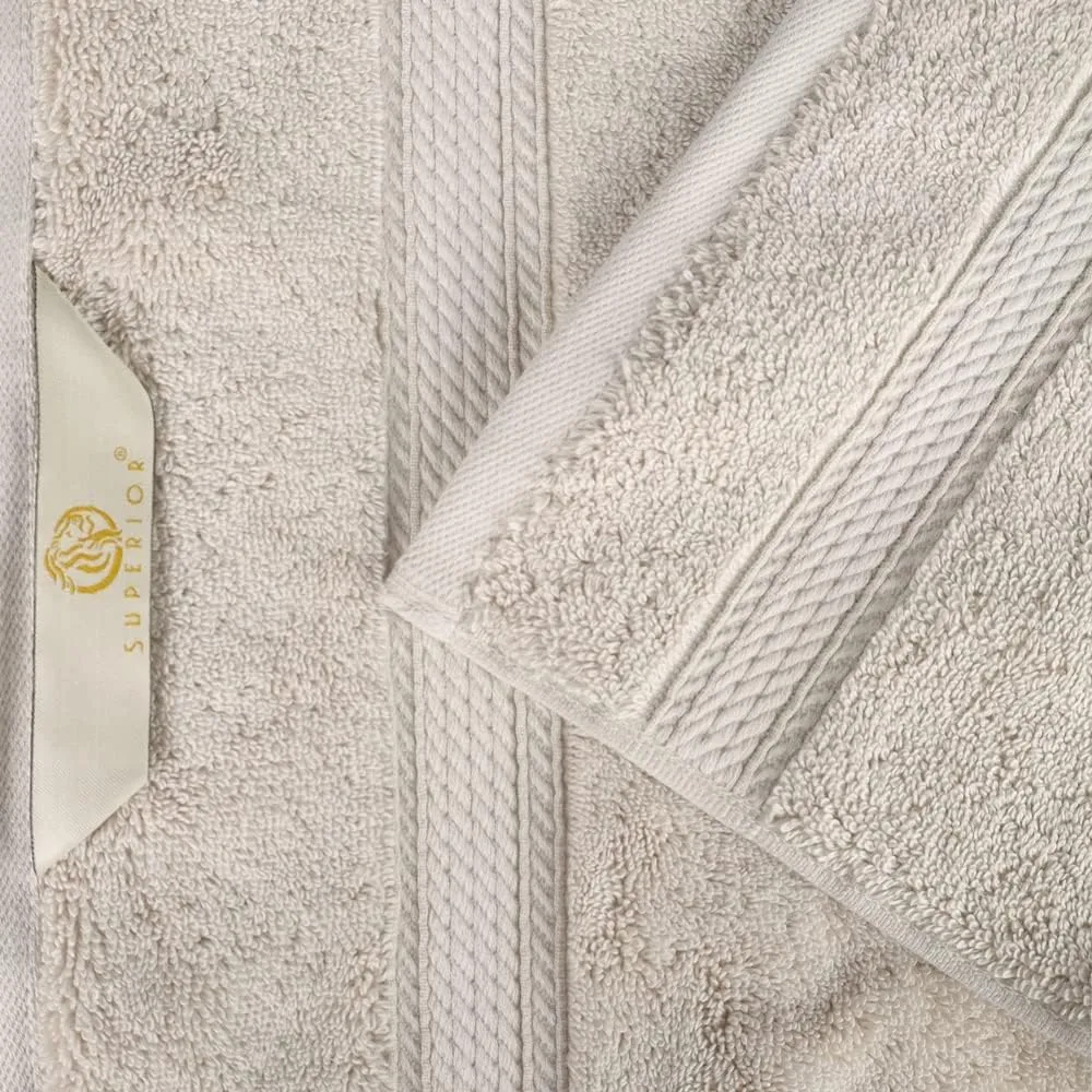 Superior Egyptian Cotton Pile 6 Piece Towel Set, Includes 2 Bath, 2 Hand, 2 Face Towels/Washcloths, Ultra Soft Luxury Towels, Thick Plush Essentials, Guest Bath, Spa, Hotel Bathroom, Stone