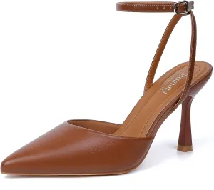 Susanny Heels for Women Stiletto Closed Pointed Toe Backless Dress Shoes High Heels Sexy Kitten Pumps Wedding Guest Party Dance Prom Dressy Comfort Shoes