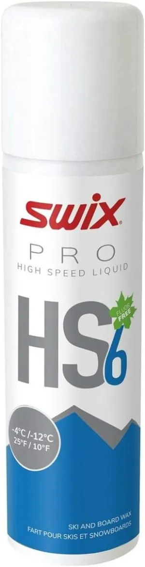Swix HS6 Blue Liquid Fluoro-Free Ski Glide Wax - 125ml