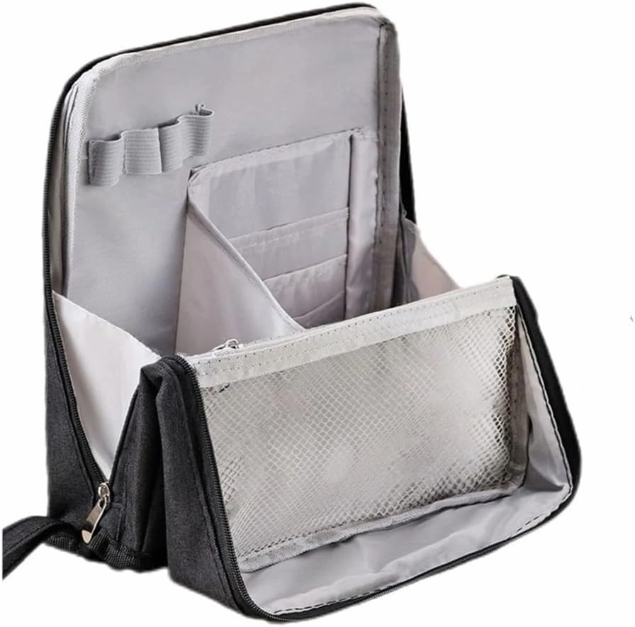 TAYASH Doresty Makeup Bag, Standing Makeup Bag – Portable, Large Capacity, Waterproof MultiPurpose Stand Up Toiletry Bags with Compartments, Stationery Organizer with Compartments