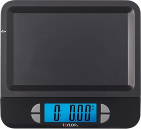 Taylor USB Rechargeable Digital Kitchen and Food Scale, 11 pound capacity with Dishwasher Safe Tray, Cord Included