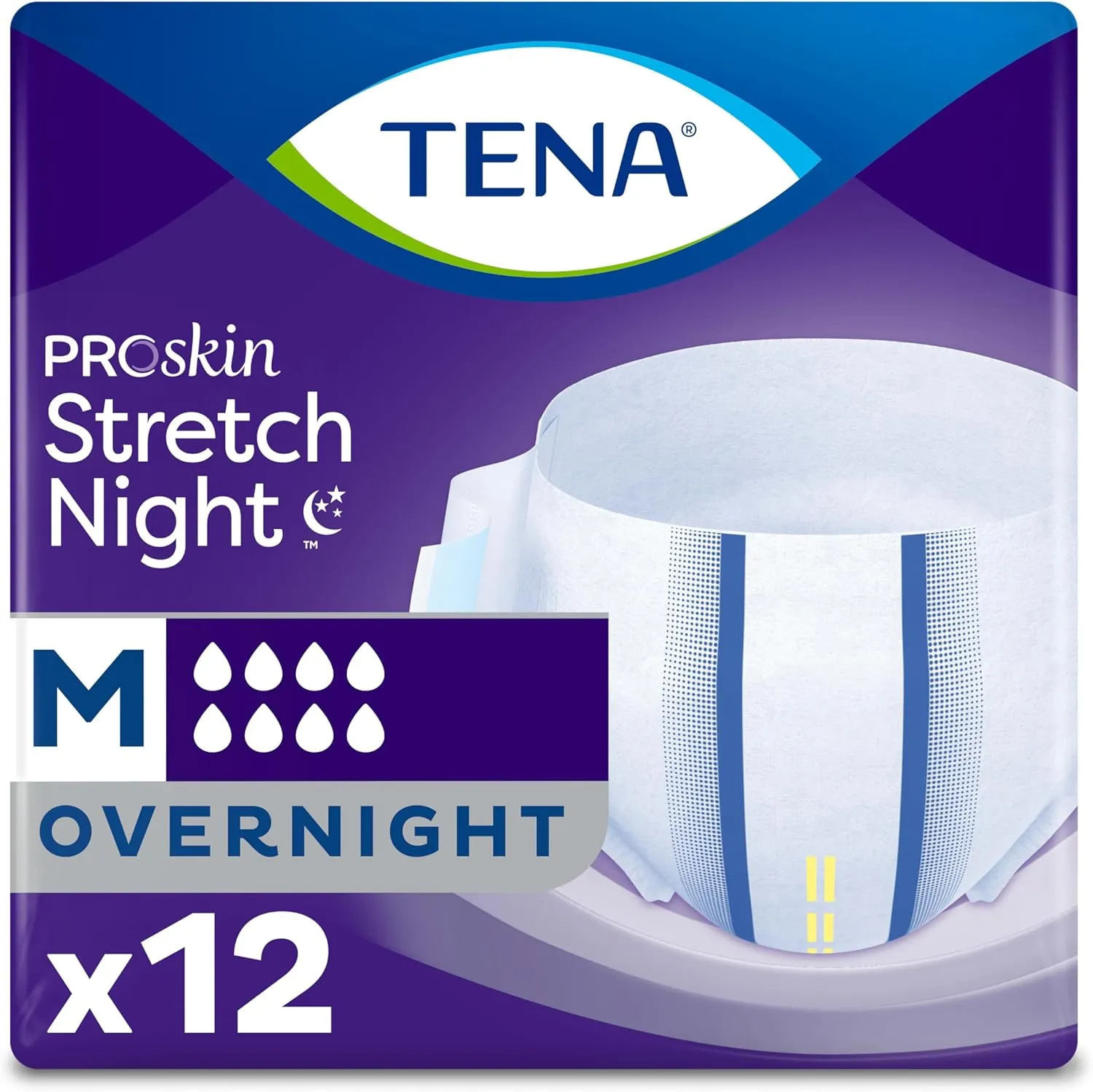 TENA ProSkin Overnight Stretch Brief M 12ct