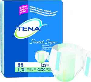 Tena Stretch Brief, Super Absorbency 41 to 64 in./Case of 56