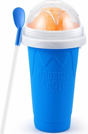 Tgosomt Slushy Cup, TIK TOK Frozen Magic Slushie Maker Cup Squeeze,Ice Cream Make,Cool Fun Stuff Things Gadgets (Blue)
