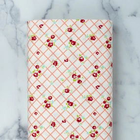 The Good Life by Bonnie & Camille - Coral Trellis on Cream Background